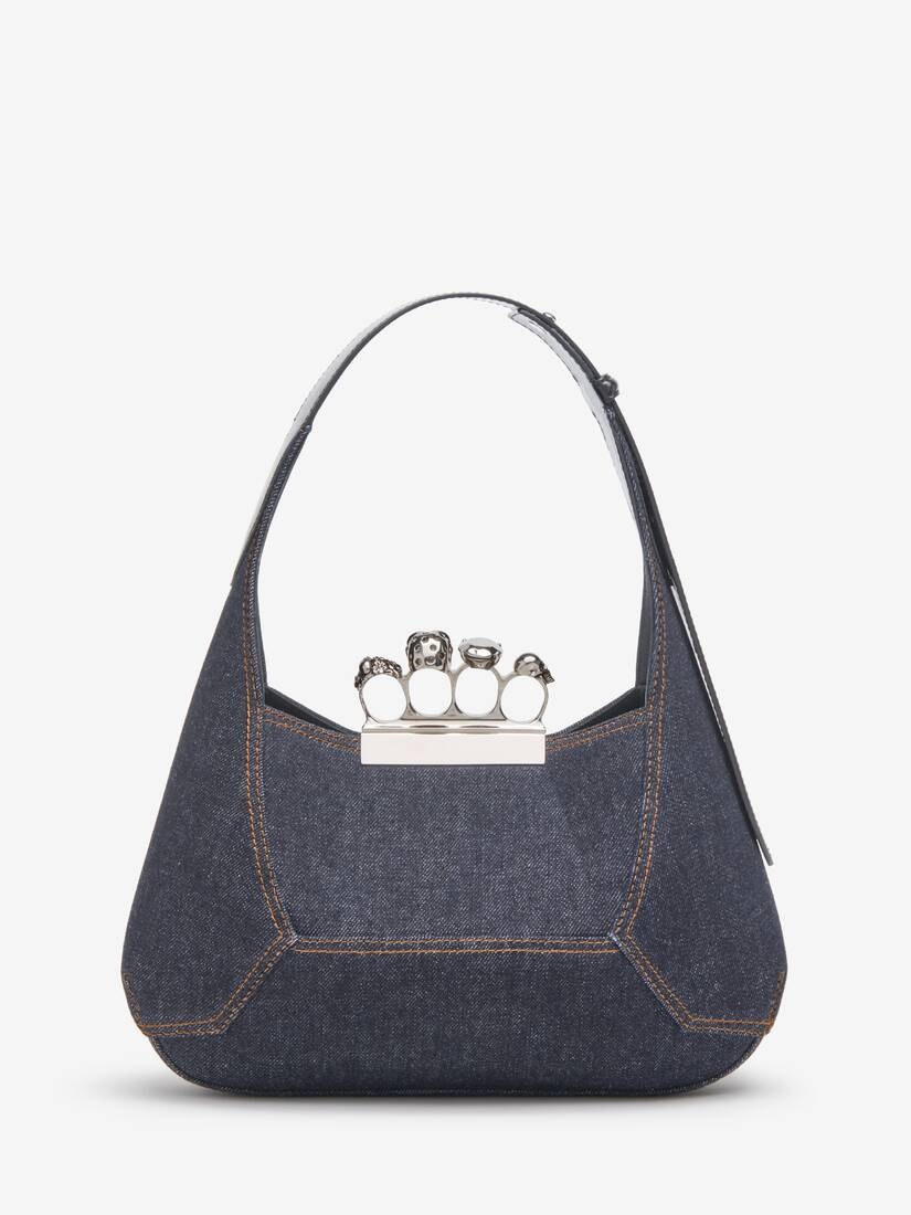 Women's The Jewelled Hobo Bag in Denim 3