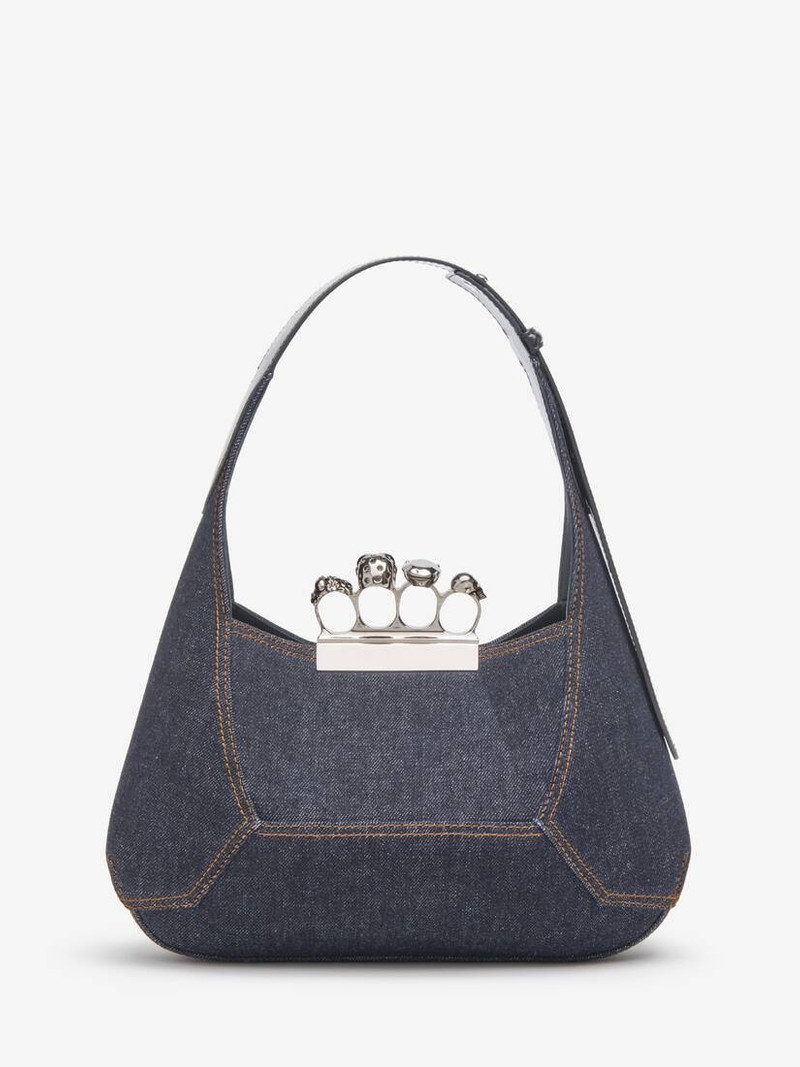 Women's The Jewelled Hobo Bag in Denim 3