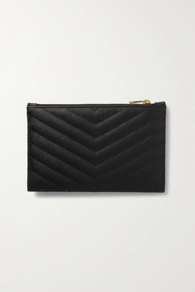 SAINT LAURENT Monogramme quilted textured-leather wallet outlook