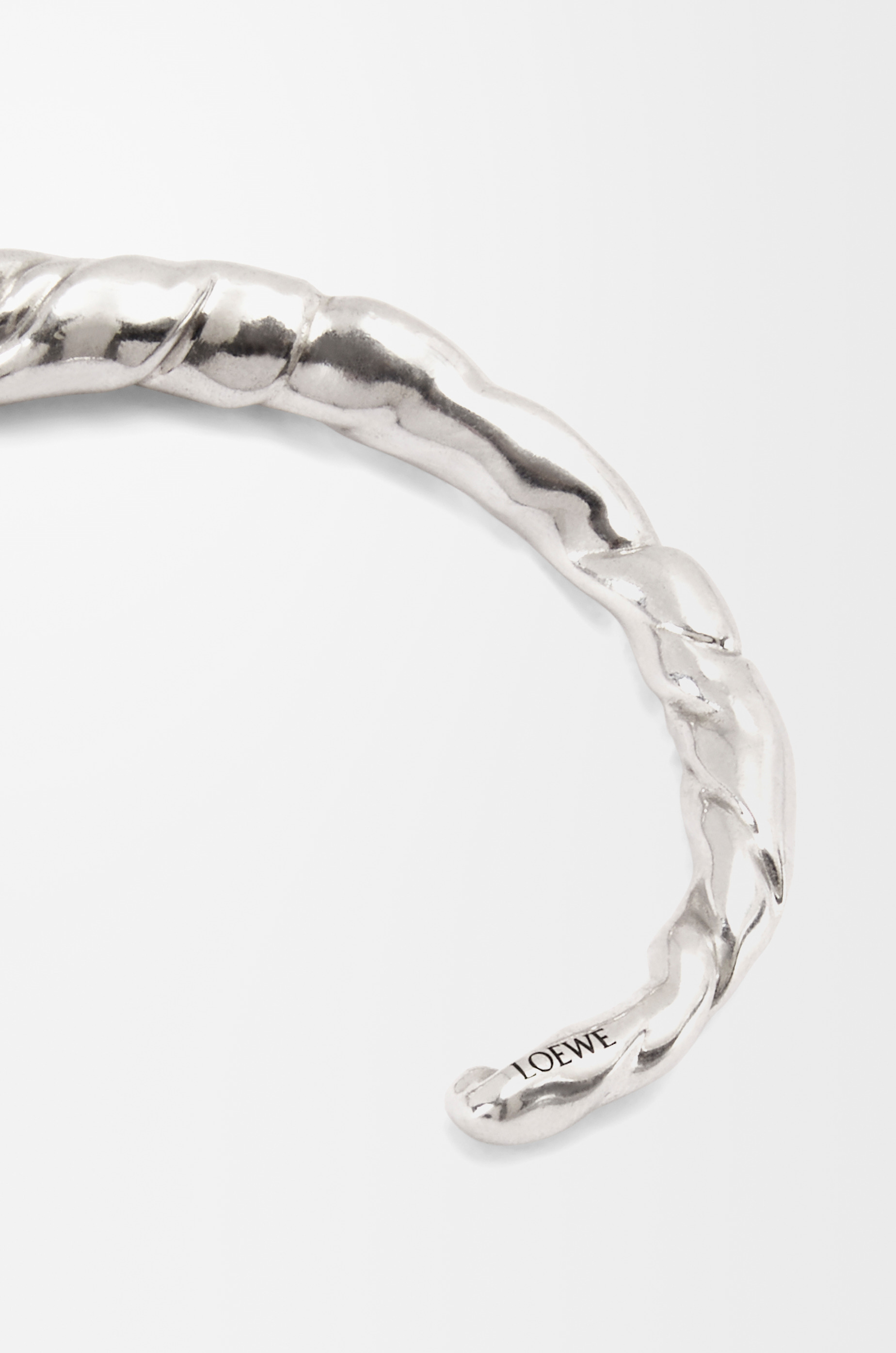 Thin nappa twist cuff in sterling silver - 4