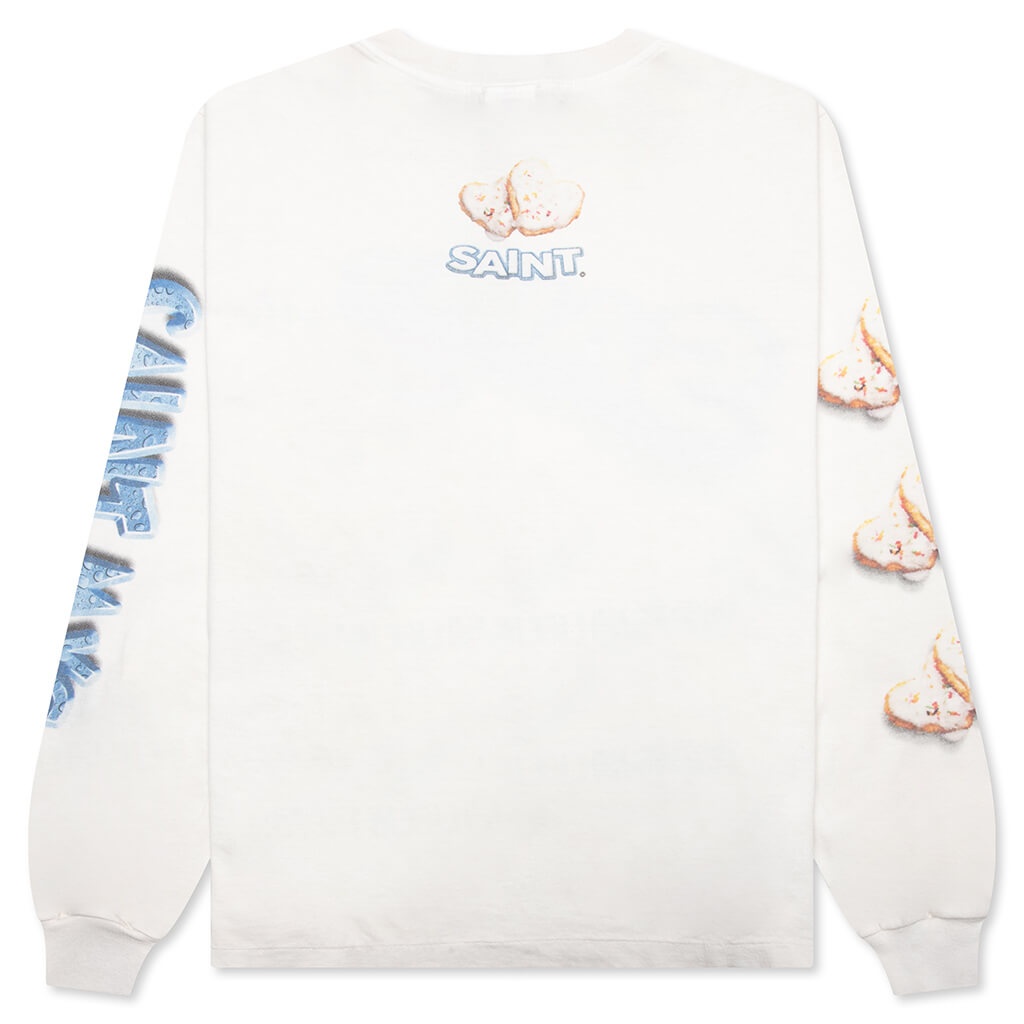 SAINT MICHAEL X SHERMER ACADEMY HEART COOKIE L/S TEE - WHITE - 2