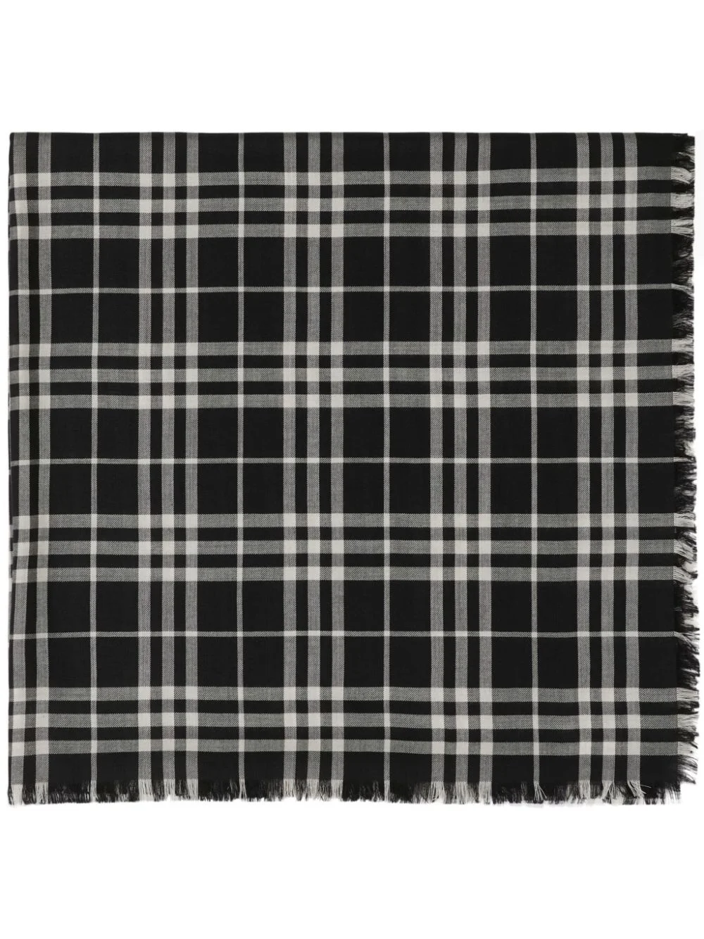 checkered cashmere-blend scarf - 1