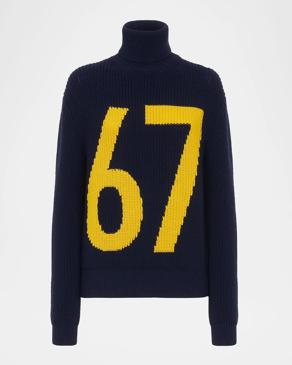 Intarsia-Knit Cotton-Silk Turtleneck - 1