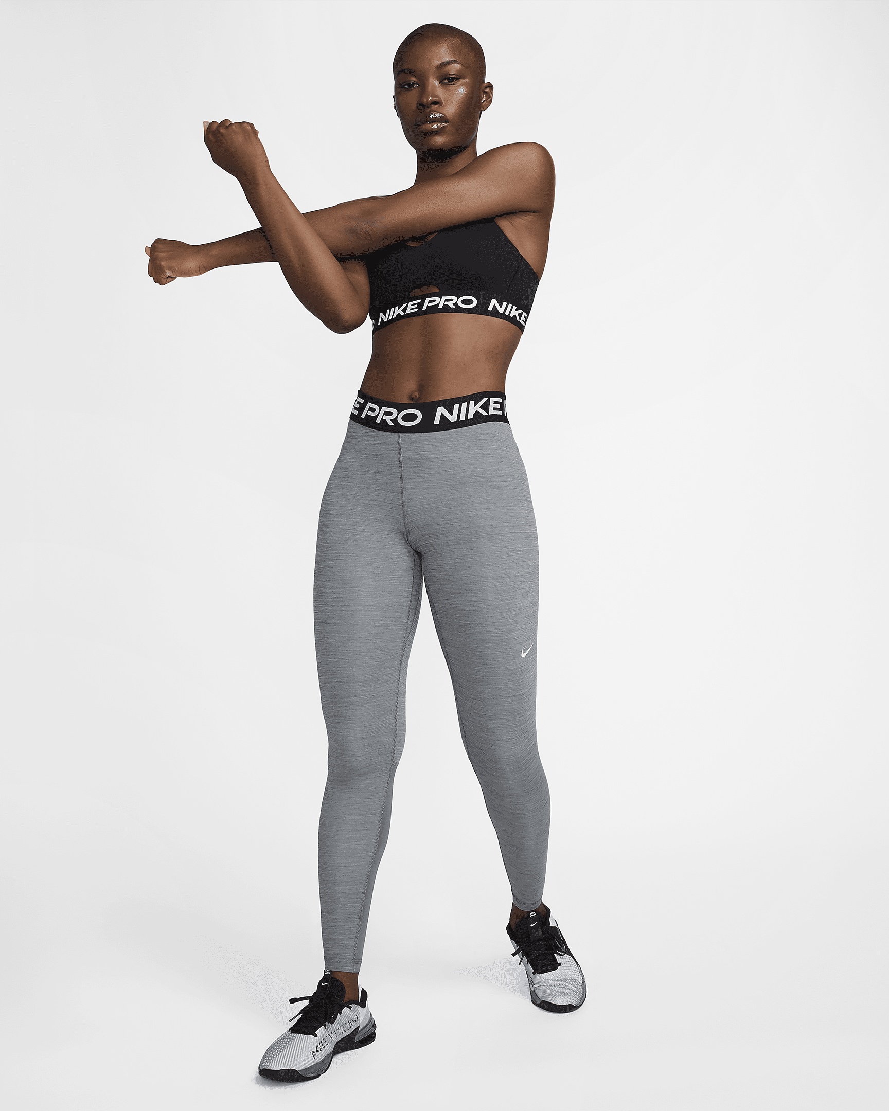 Nike Pro Women's Mid-Rise Mesh-Paneled Leggings - 6