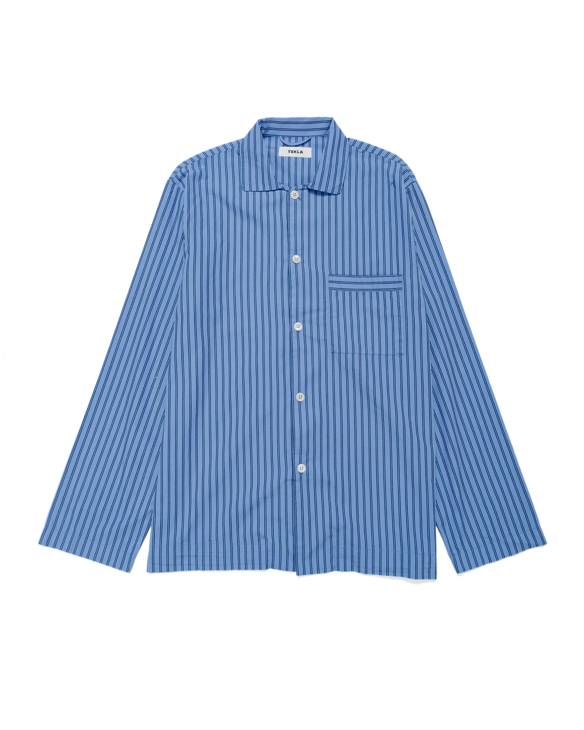 Tekla Poplin Pyjama Shirt Boro Stripes - 1