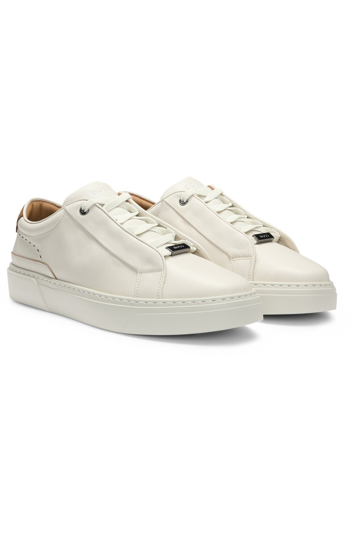 GARY LEATHER TRAINERS WITH SUEDE BACKTAB - 2