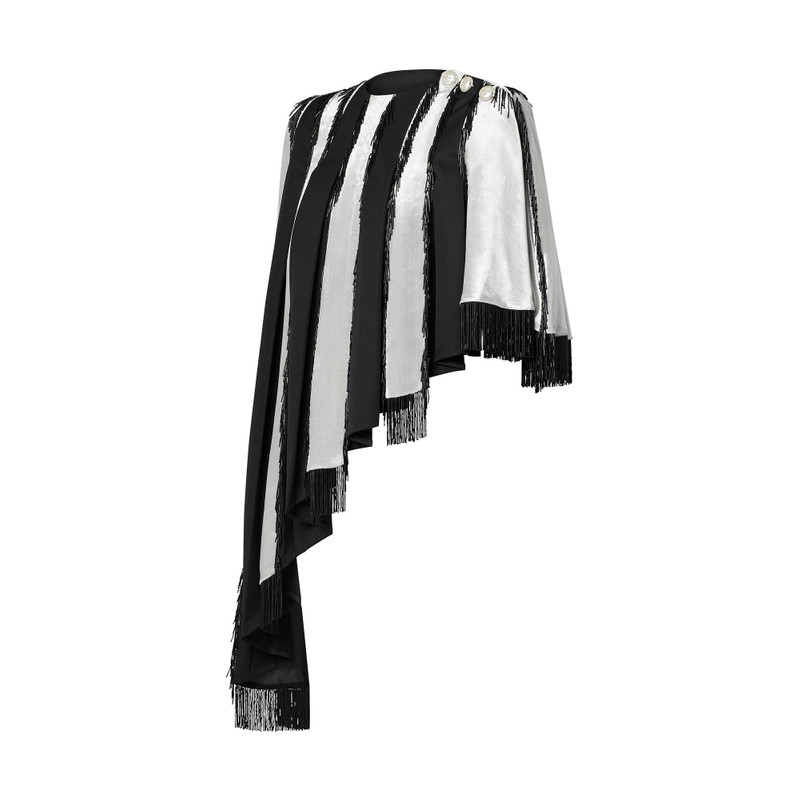 Louis Vuitton Embroidered Fringe Asymmetrical Cape outlook