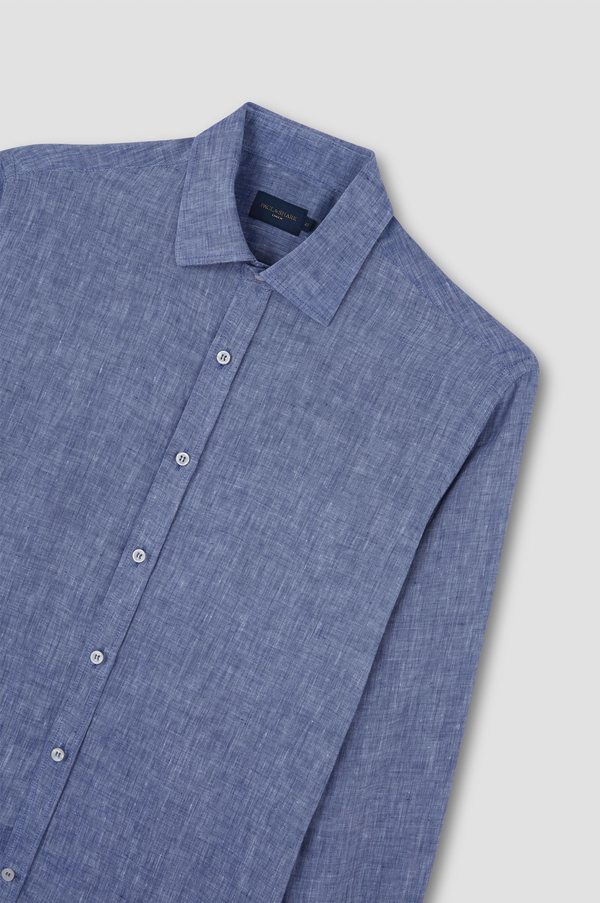 LINEN SHIRT WITH FRENCH COLLAR - 5