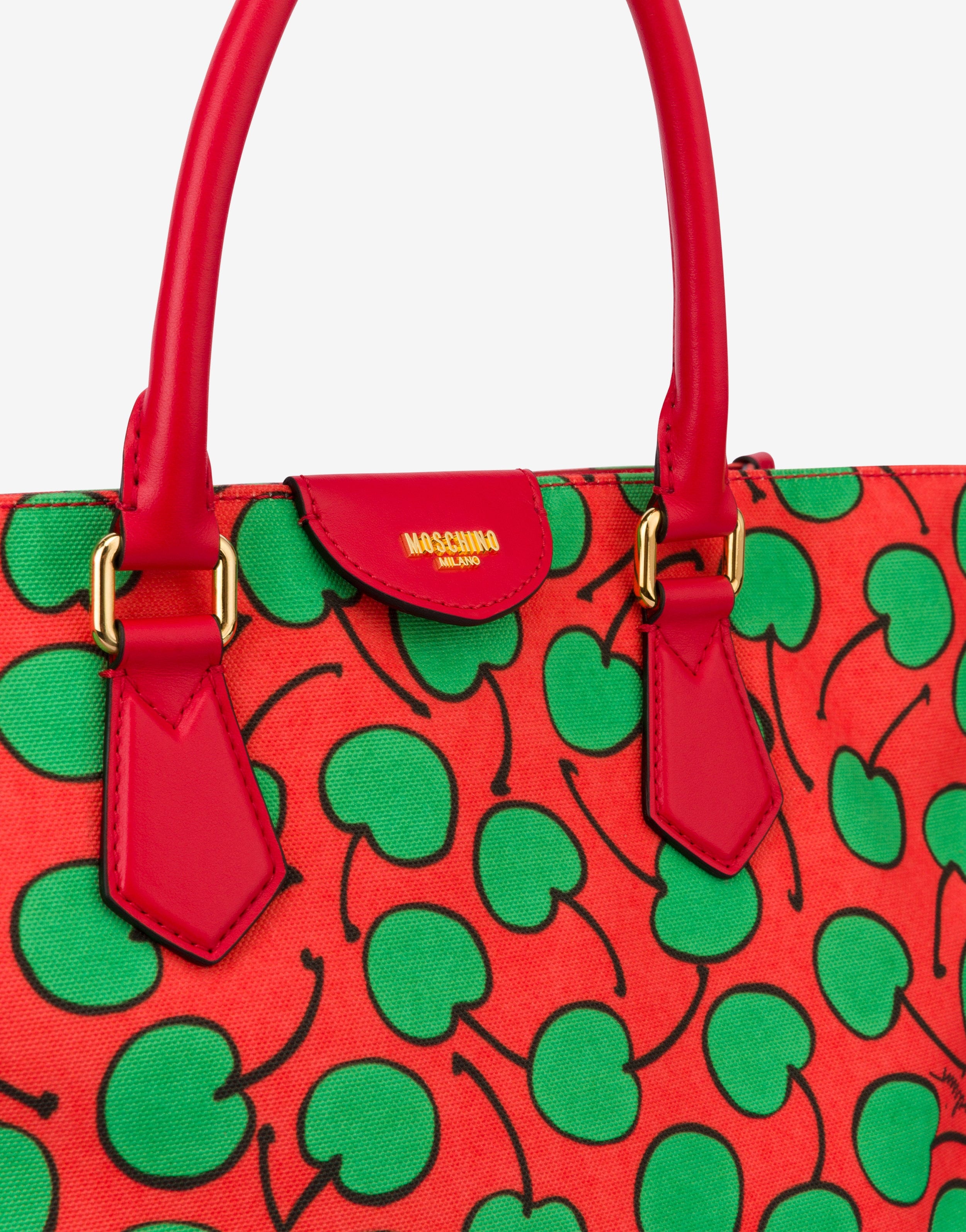 ALL-OVER CHERRY CANVAS SHOPPING TOTE - 4