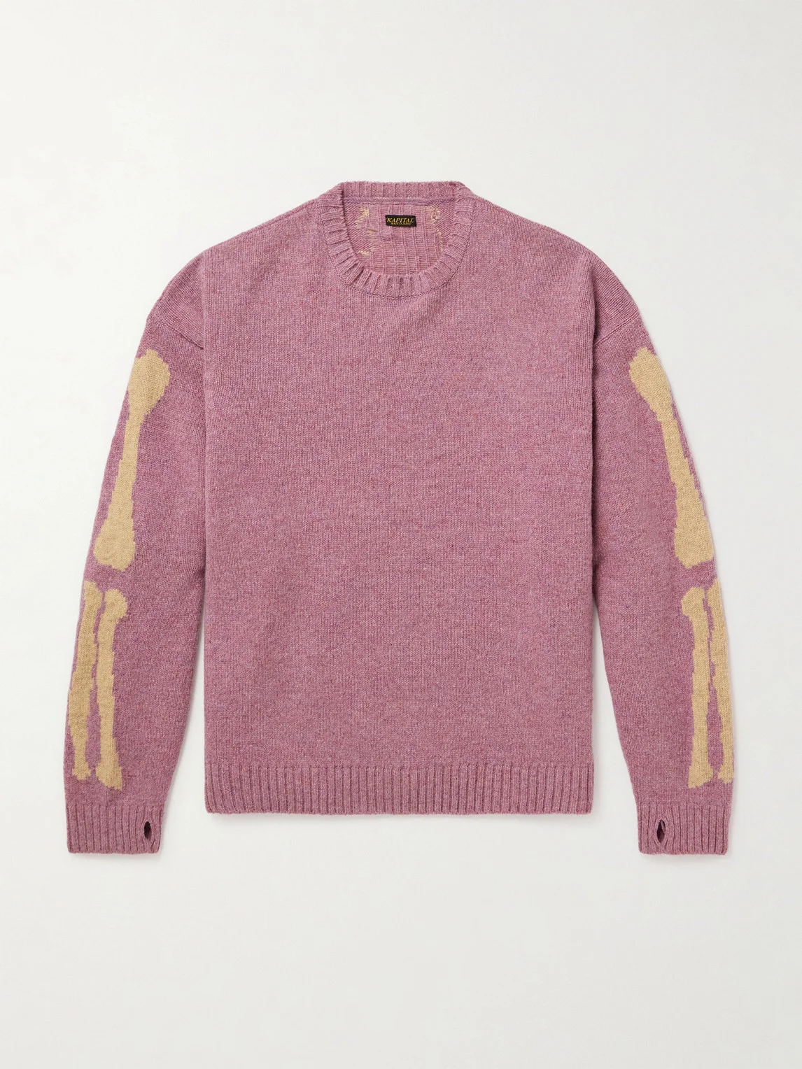 Bone Oversized Intarsia Wool Sweater - 1