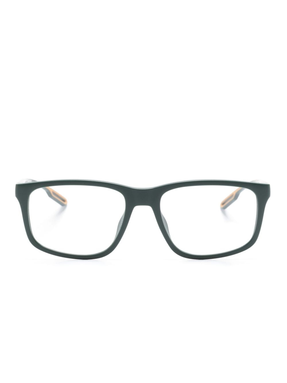 logo-embossed rectangle-frame glasses - 1