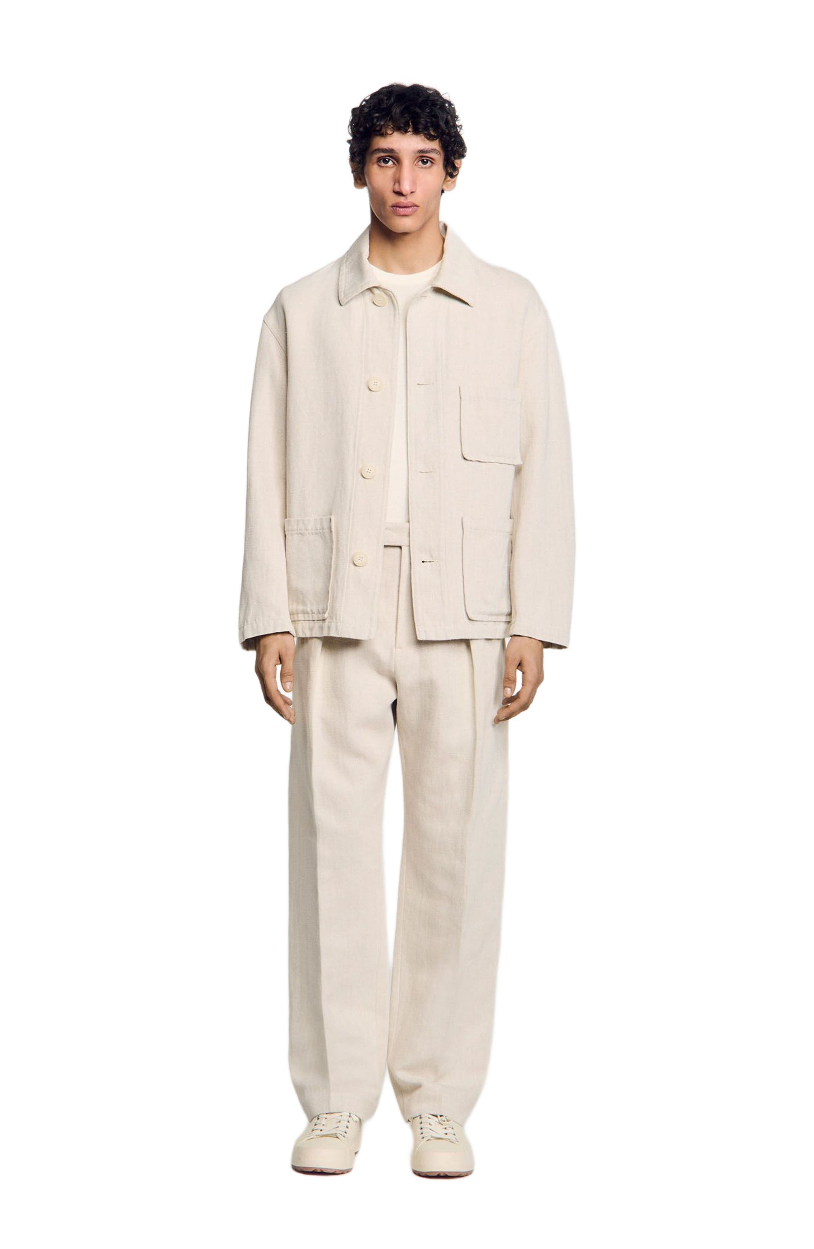 SANDRO Worker jacket in Oats at Nordstrom - 1