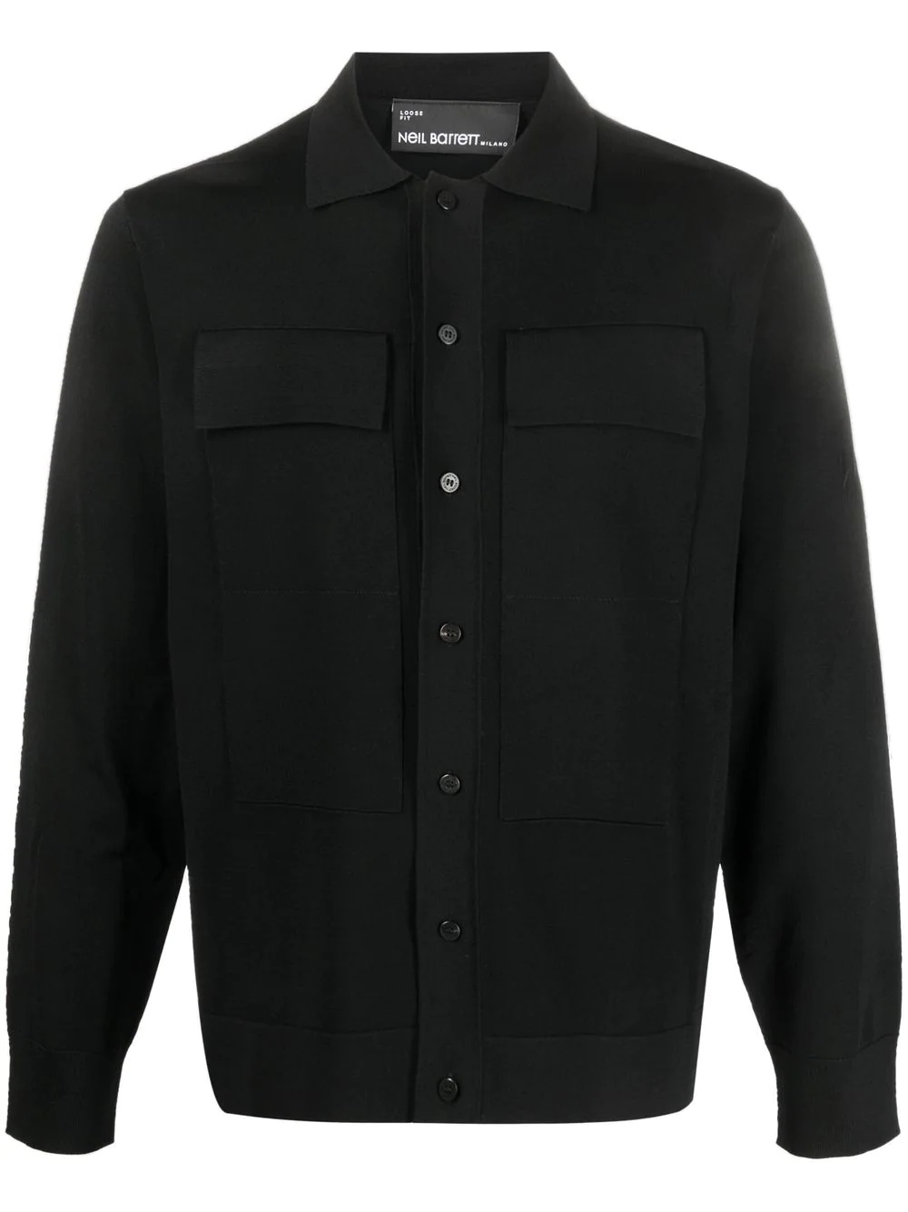 patch-pockets long-sleeve shirt - 1