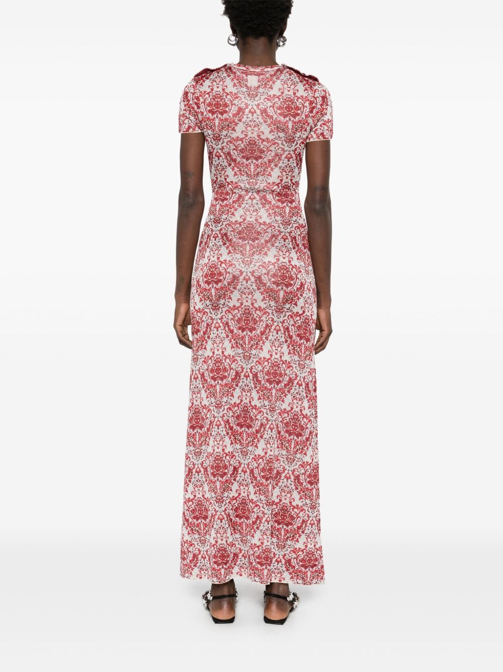 paisley jacquard knitted maxi dress - 4