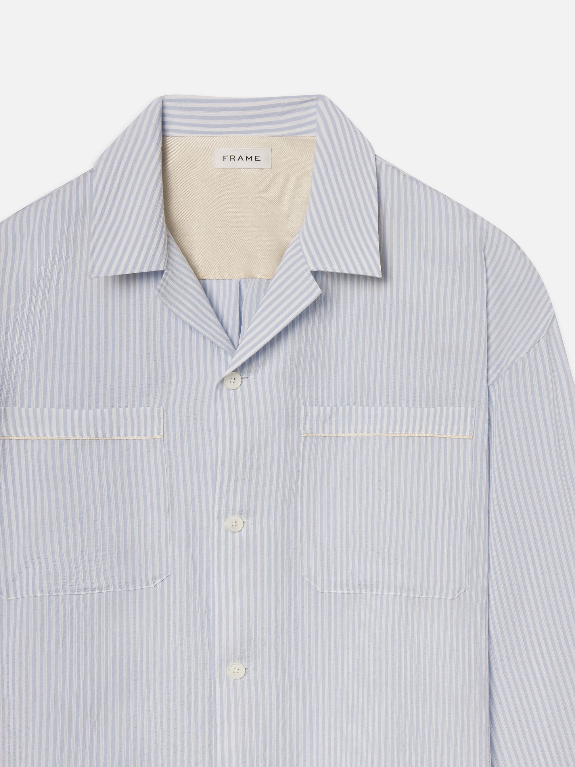 Blue Striped Shirt in Blue Stripe - 4