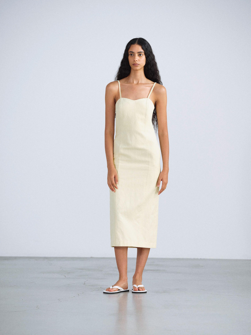 AURALEE WOOL COTTON LINEN OX CAMISOLE DRESS outlook