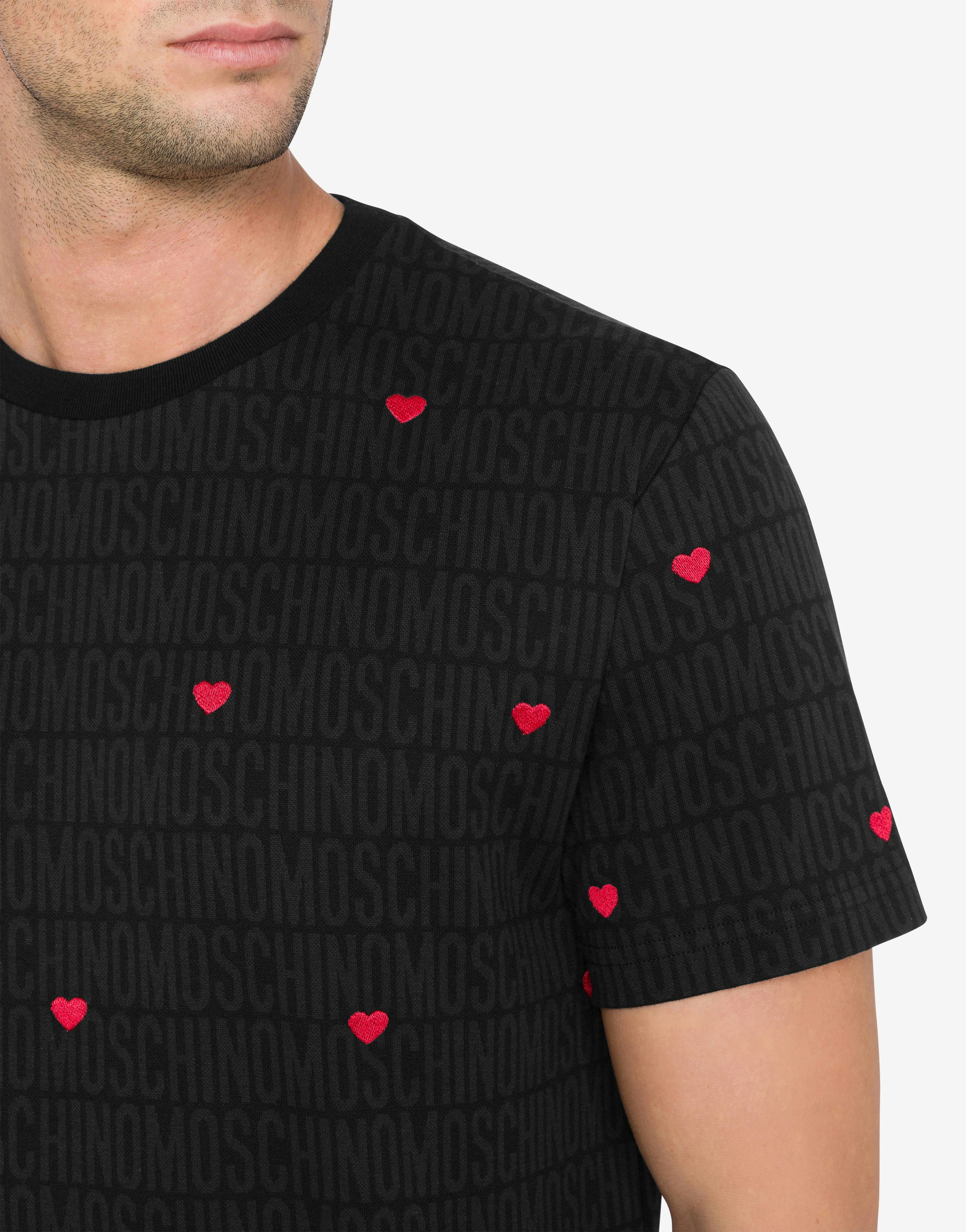 JERSEY T-SHIRT WITH ALLOVER LOGO HEARTS - 4