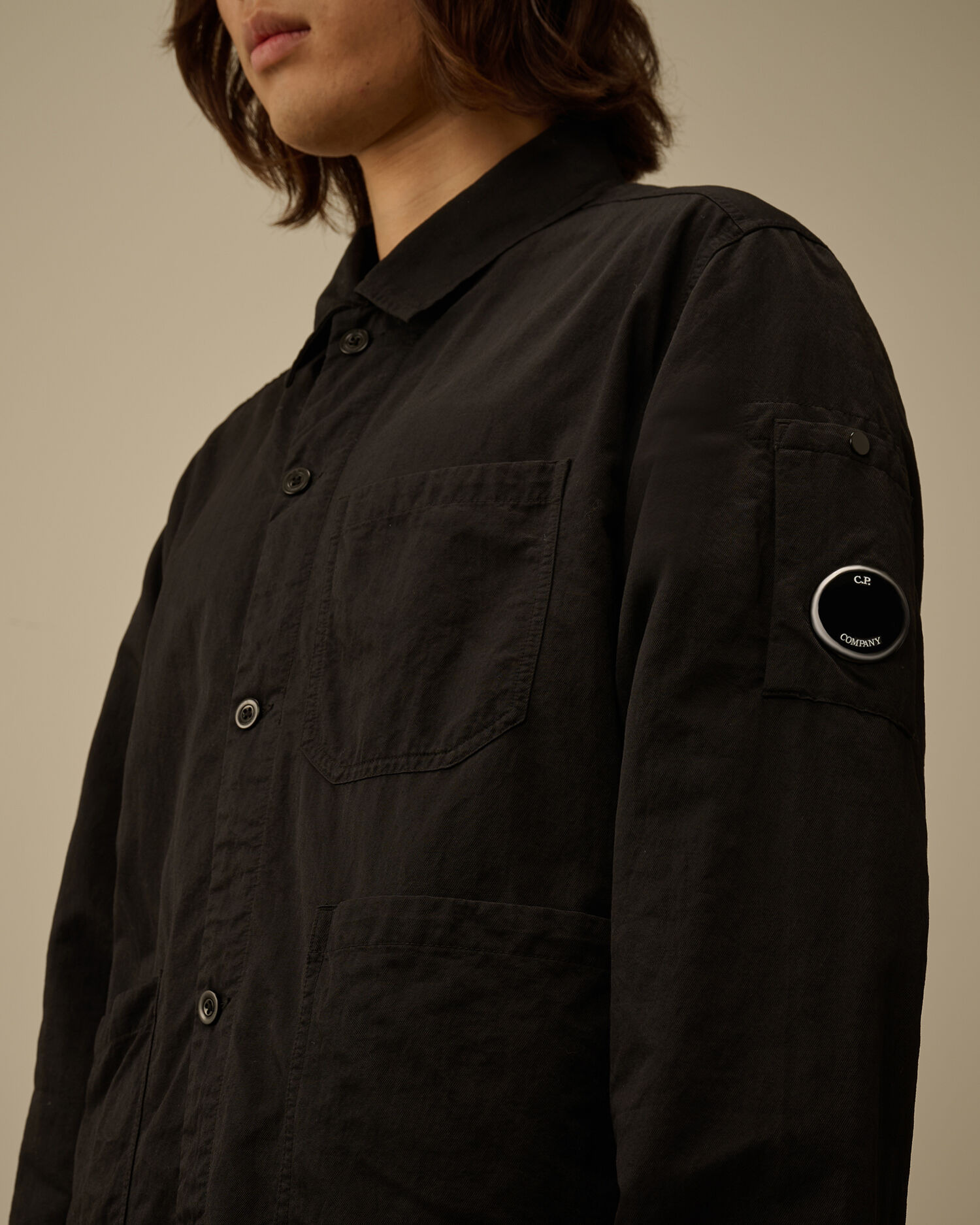 Diagonal Flatt Nylon Button Overshirt - 5