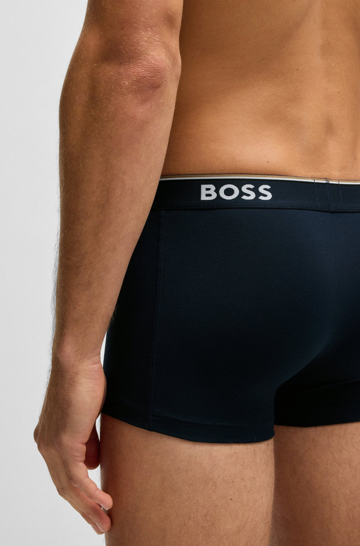 THREE-PACK OF STRETCH-COTTON TRUNKS WITH LOGO WAISTBANDS - 5