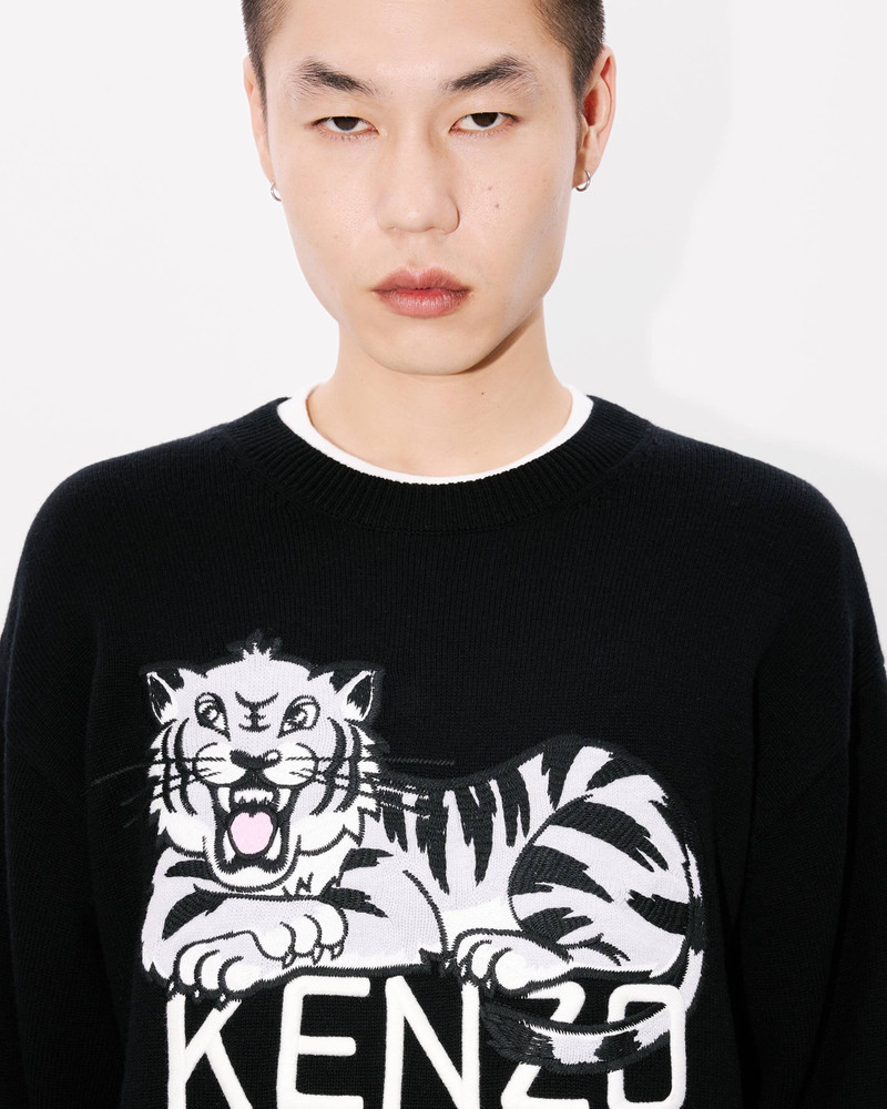 'KENZO Happy Tiger' embroidered jumper in wool and cotton 6