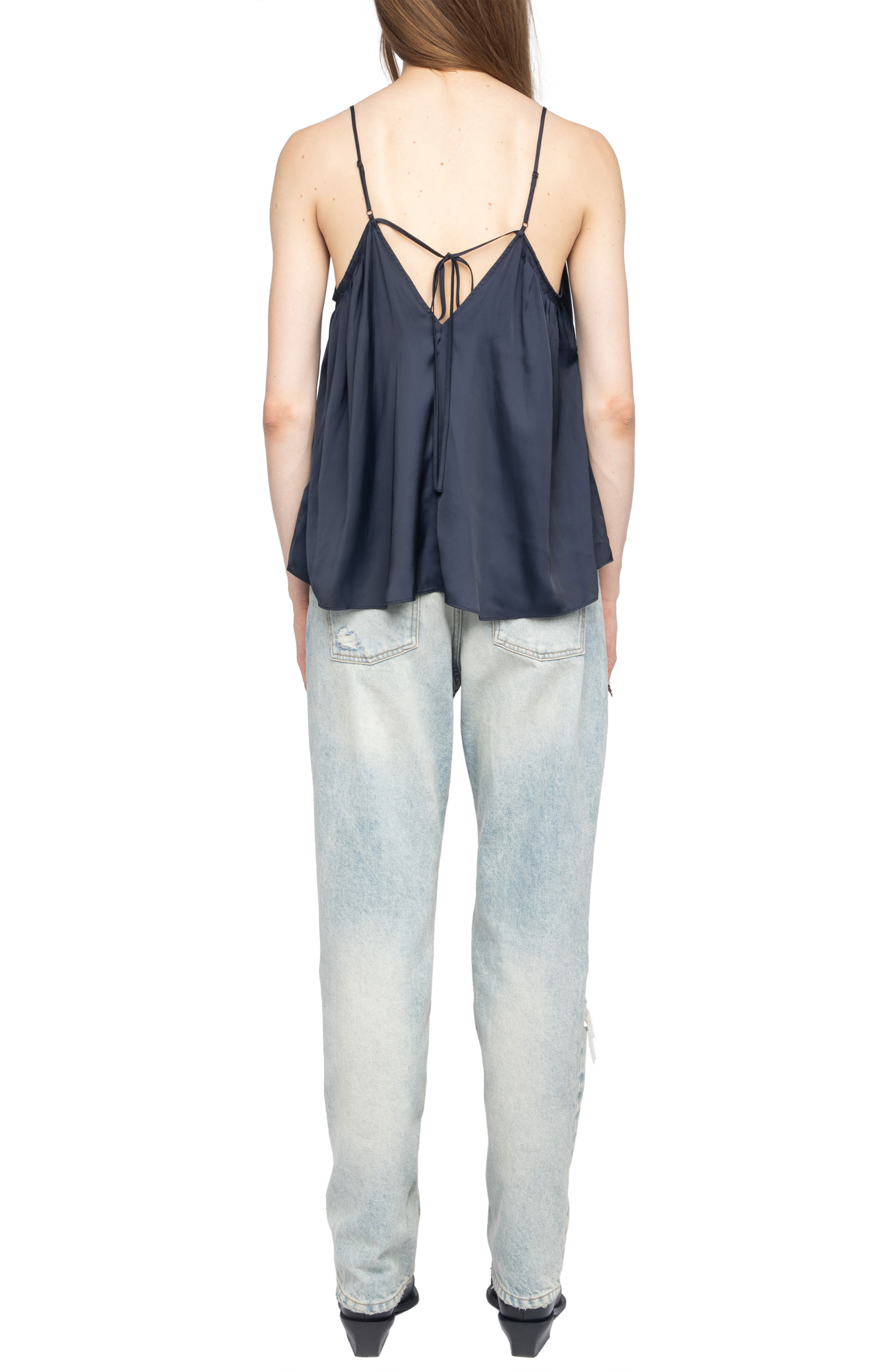 Zadig & Voltaire Cym Satin Camisole in Encre at Nordstrom - 7