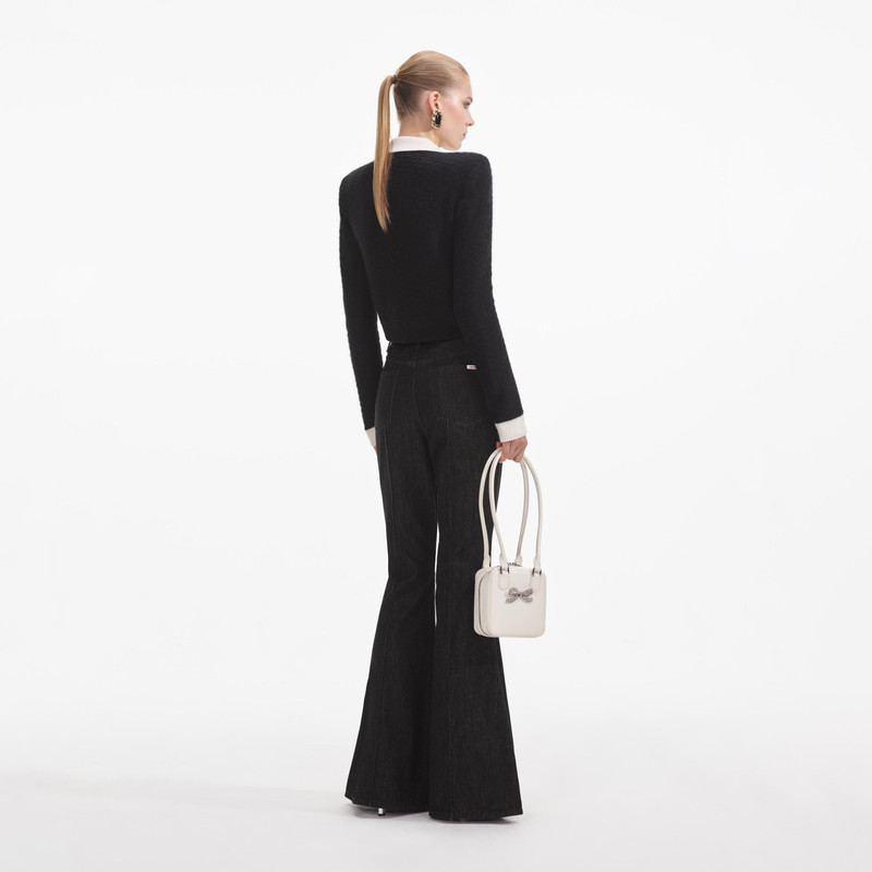 self-portrait Black Textured Cardigan outlook