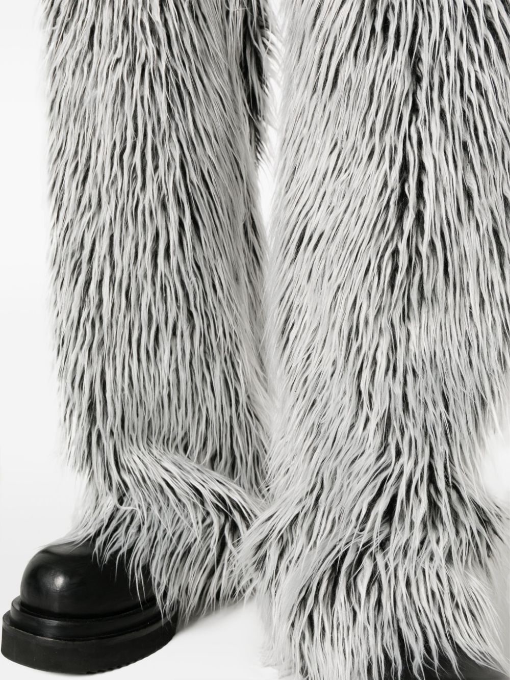 faux-fur tailored-cut trousers - 5