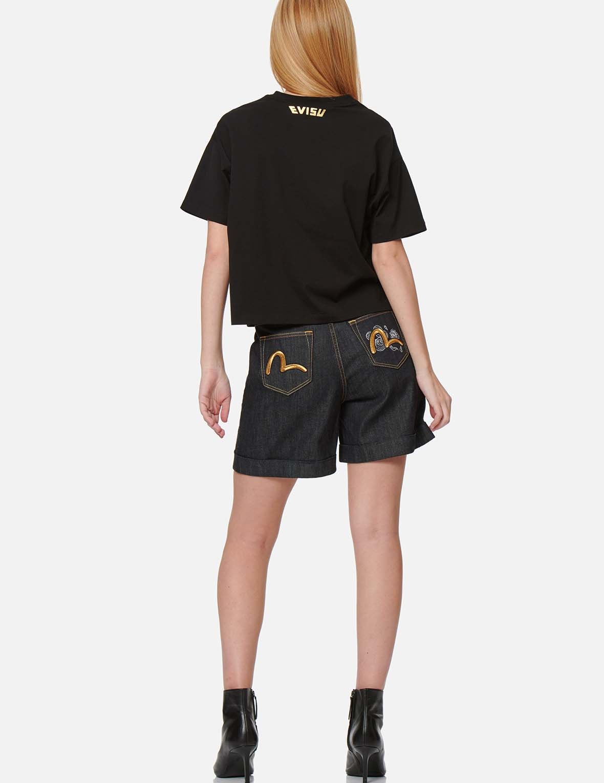 SEAGULL EMBROIDERY DENIM SHORTS - 6