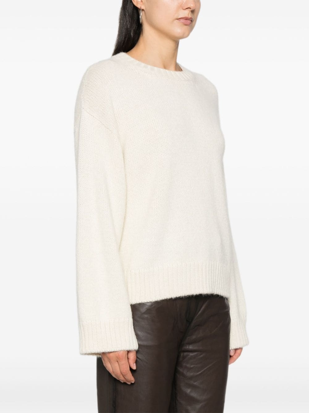 ribbed crew-neck jumper - 3