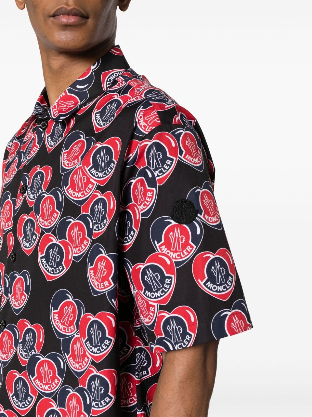 Heart logo-print cotton shirt - 5