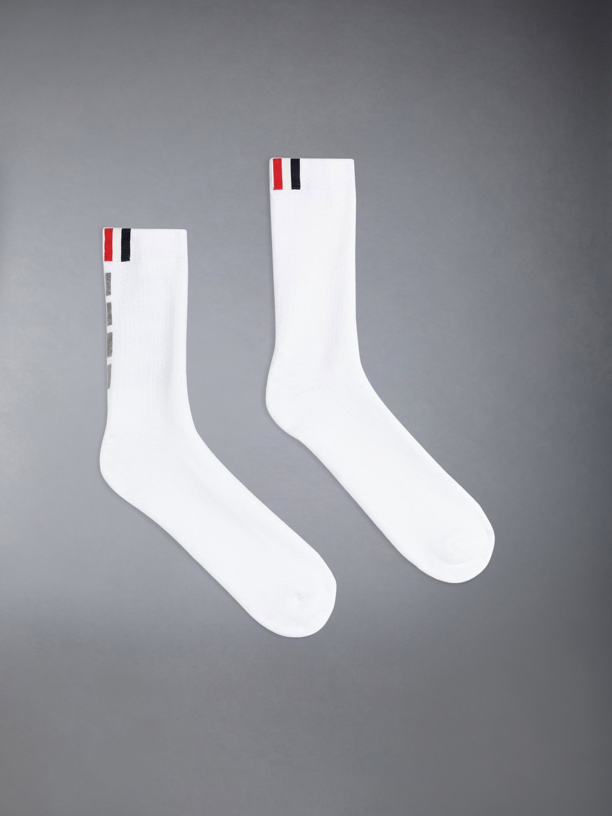ATHLETIC TERRY STITCH COTTON 4-BAR CREW SOCKS - 1