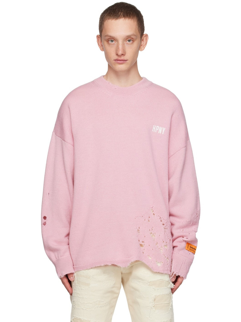 Pink Shredded Crewneck - 1