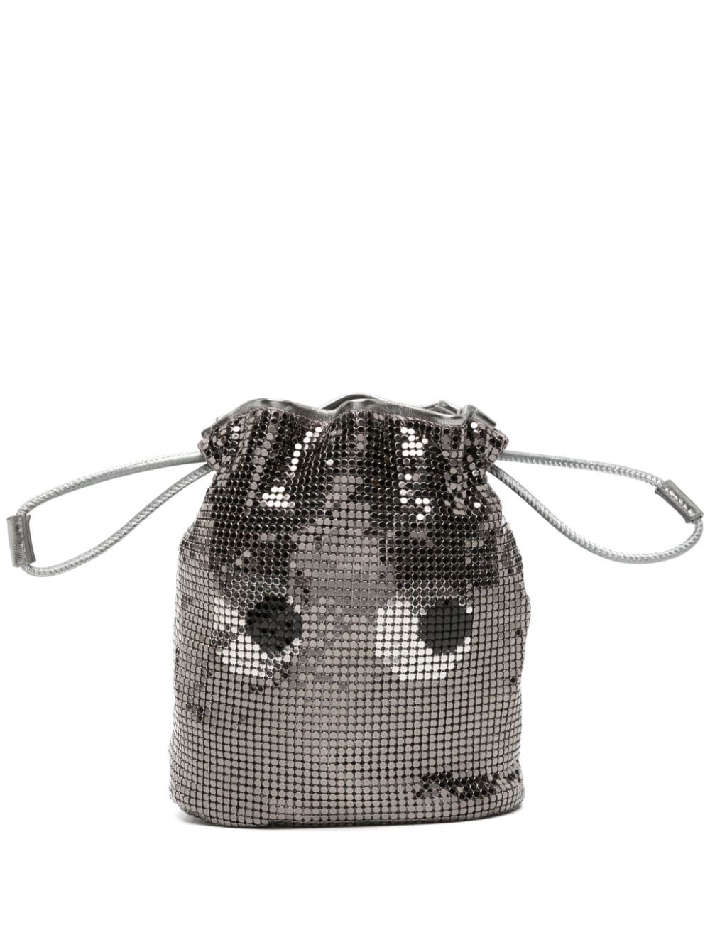 studded mesh-design bucket bag - 1