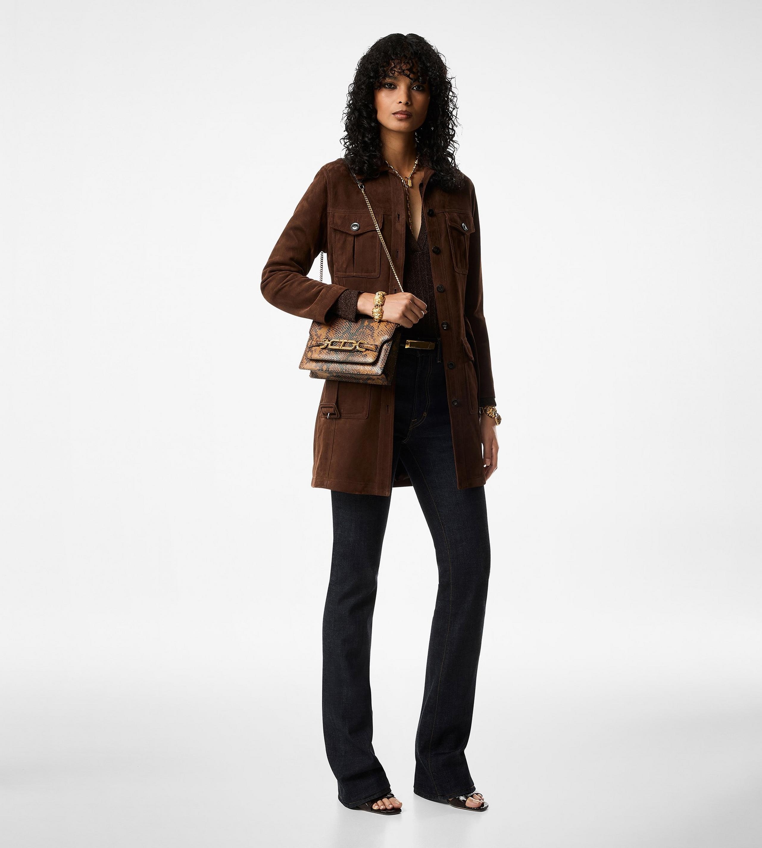 STAMPED PYTHON LEATHER WHITNEY SMALL SHOULDER BAG - 5