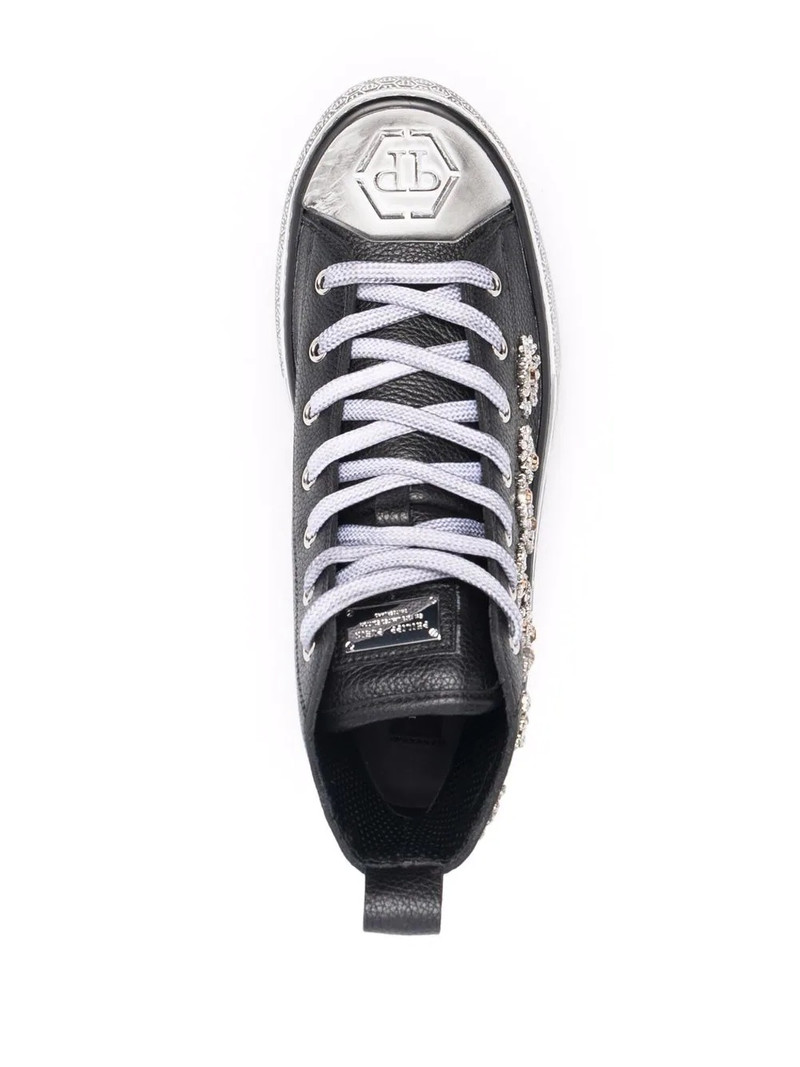 Megastar crystal-embellished high-top sneakers 4