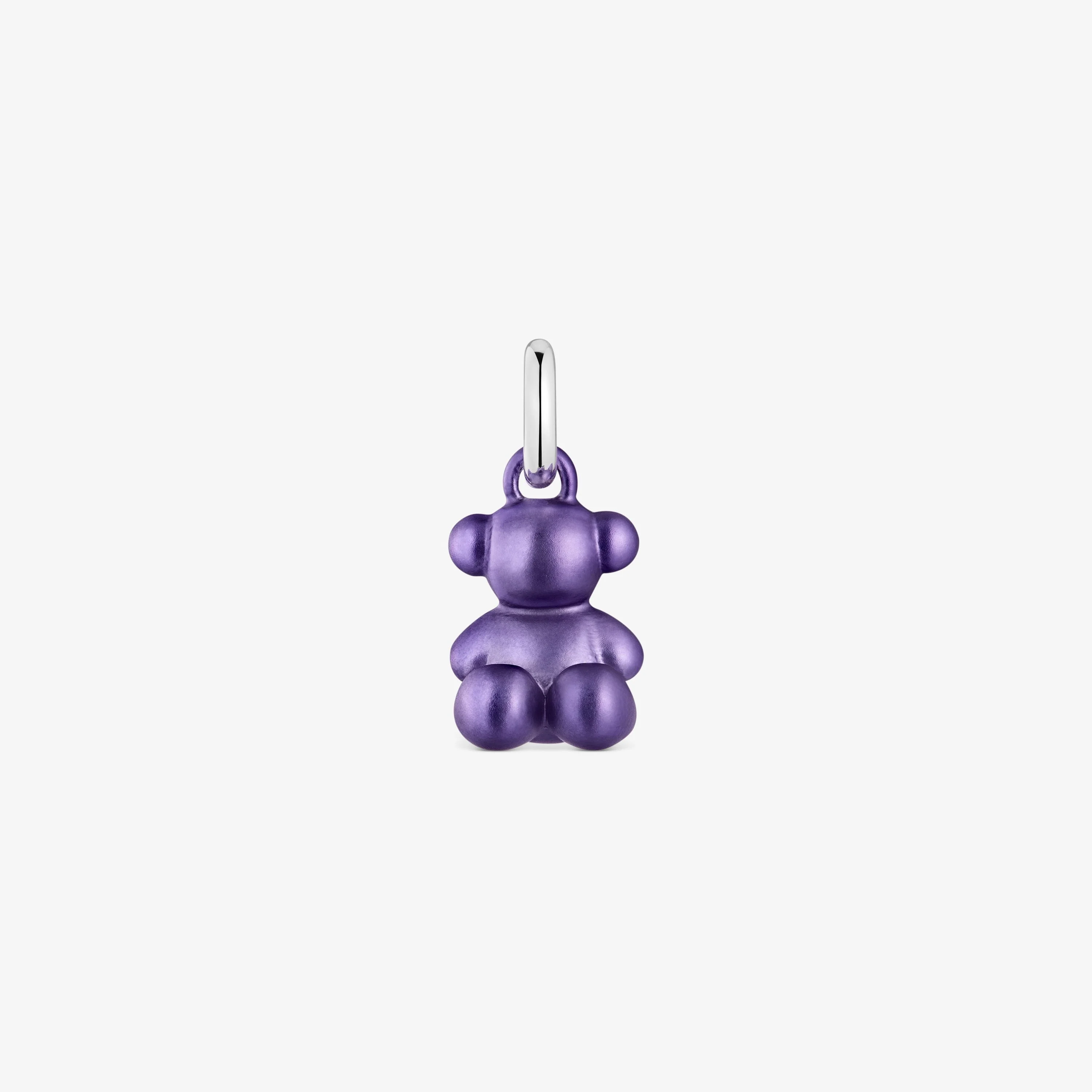 Small dark-lilac-colored steel bear Pendant Bold Bear - 1