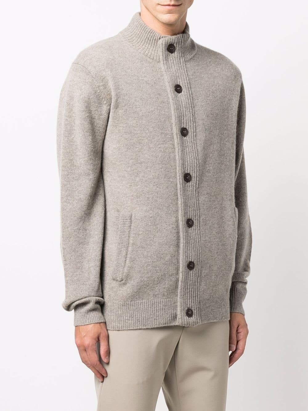 buttoned-up wool cardigan - 3