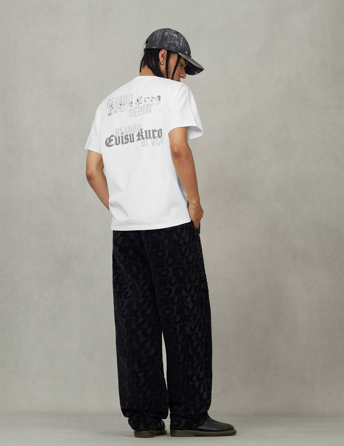 EVISUKURO Flocking and Plastisol Print Regular Fit T-shirt - 6