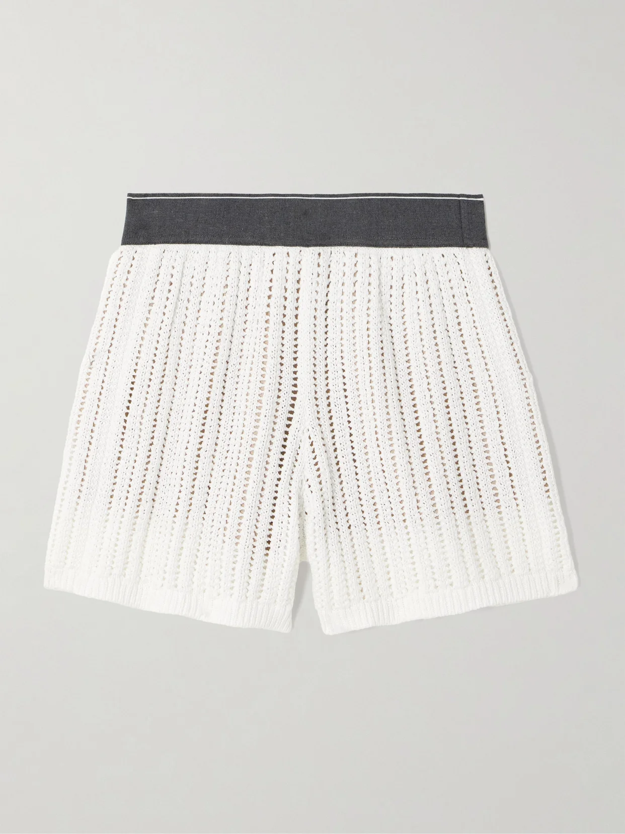Open-knit Cotton Shorts - 1