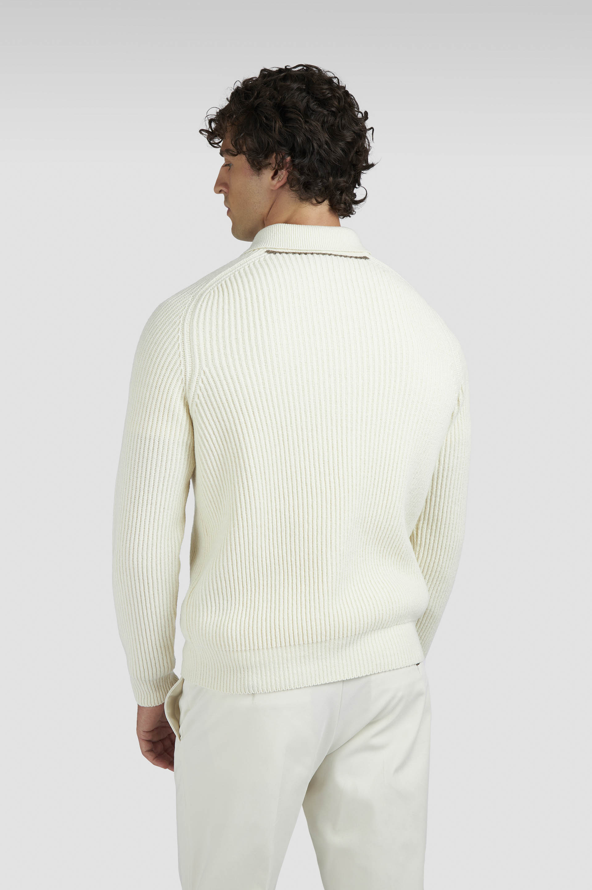 ZIPPED RE-WOOL POLO SHIRT - 3