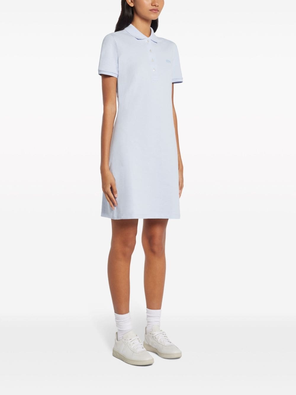 logo-appliquÃ© cotton polo dress - 3