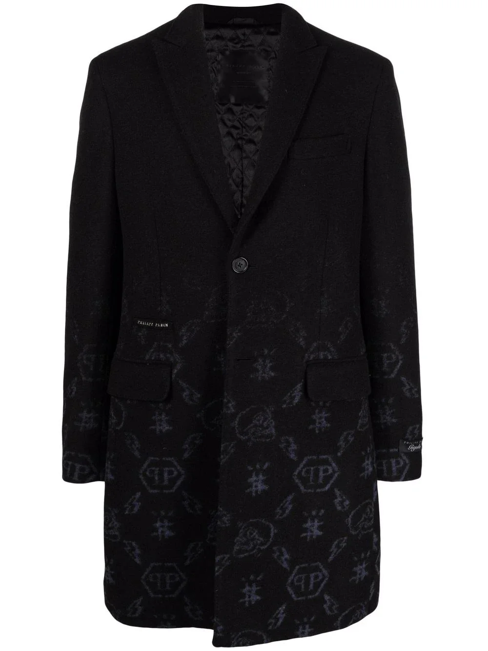 monogram jacquard coat - 1