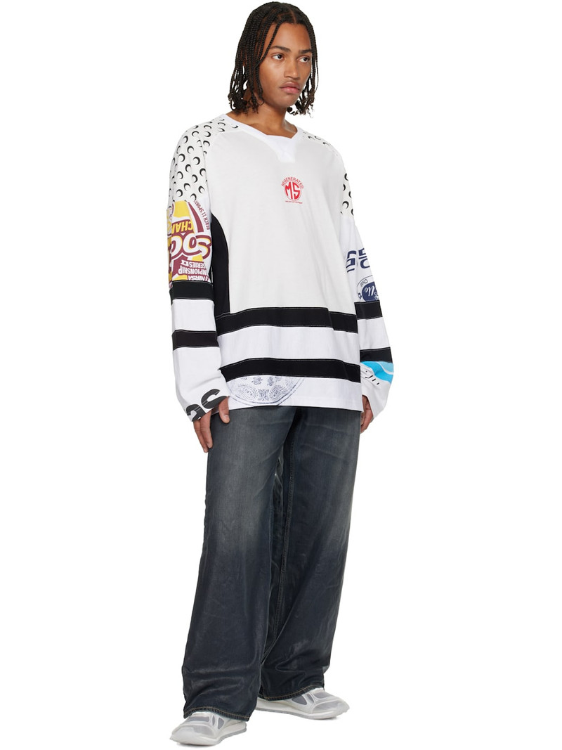 Marine Serre White Regenerated Graphic Jersey T-shirt outlook