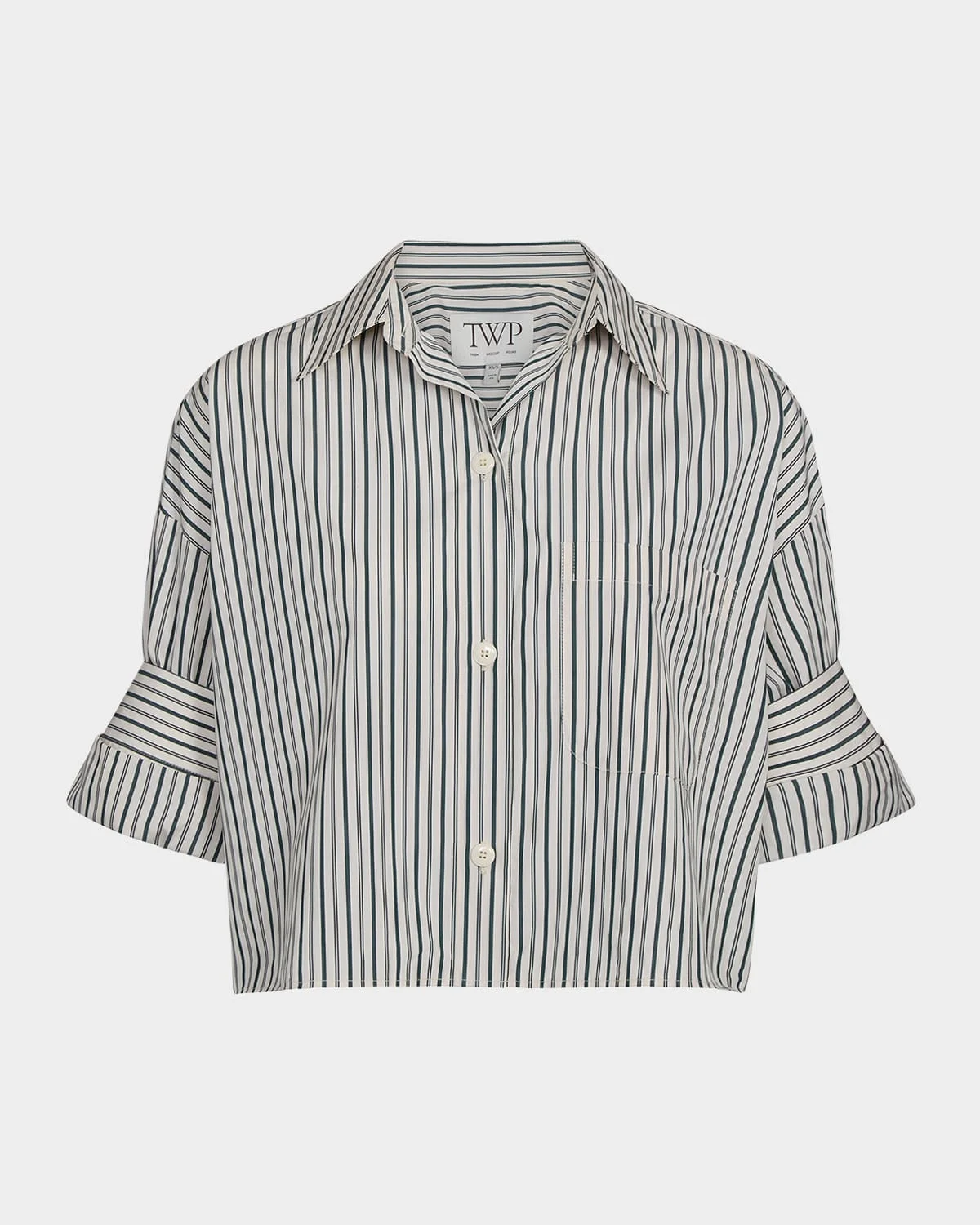Next Ex Striped Button-Front Shirt - 1