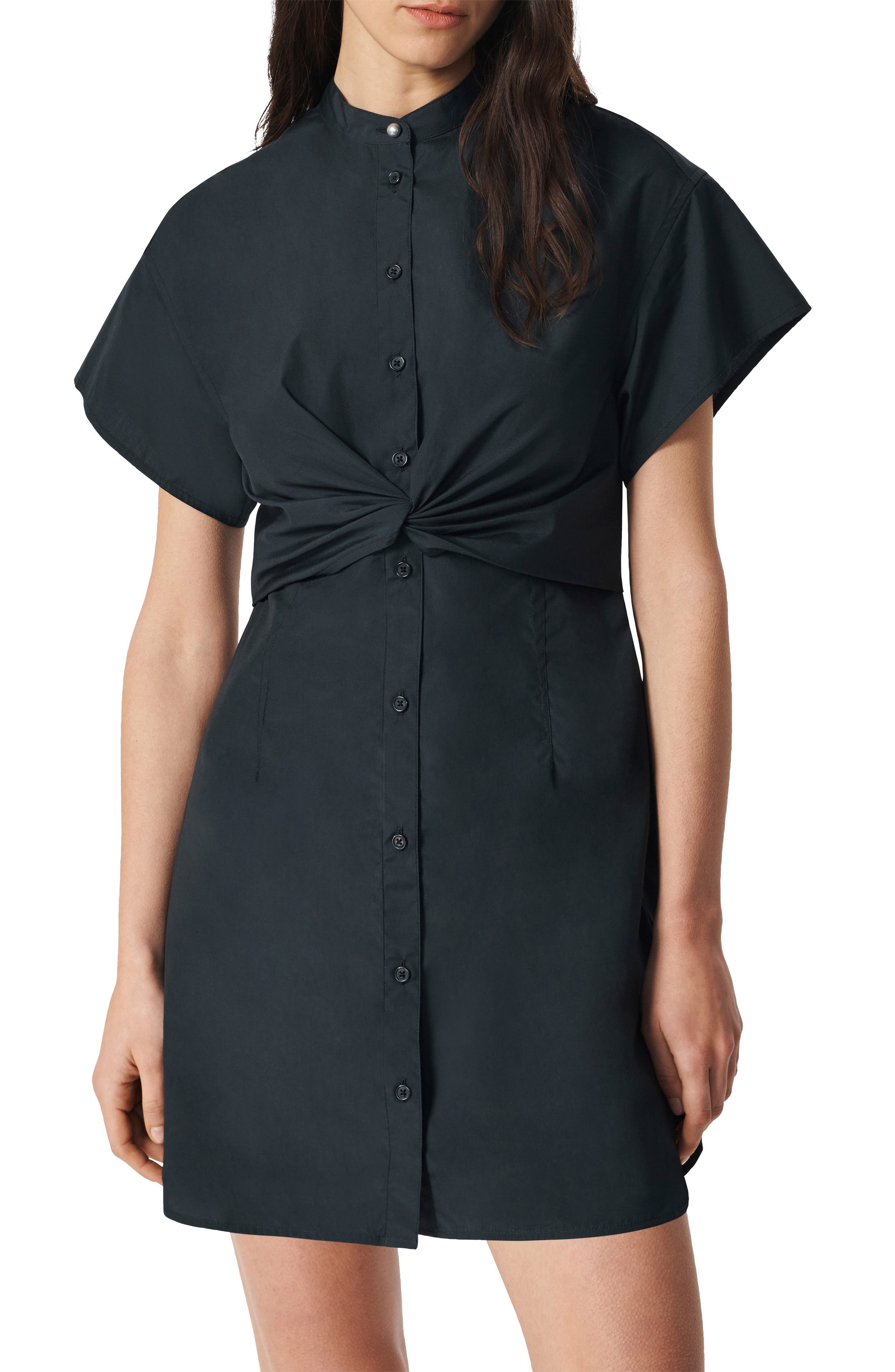 rag & bone Gretchen Cotton Poplin Shirtdress in Black at Nordstrom - 5