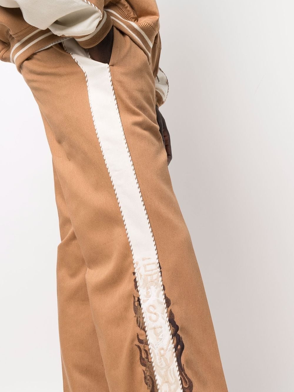 side-trim flared trousers - 5