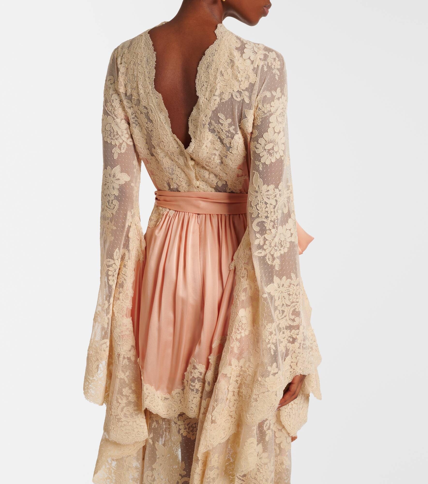 Hypnotic silk satin and lace gown - 5