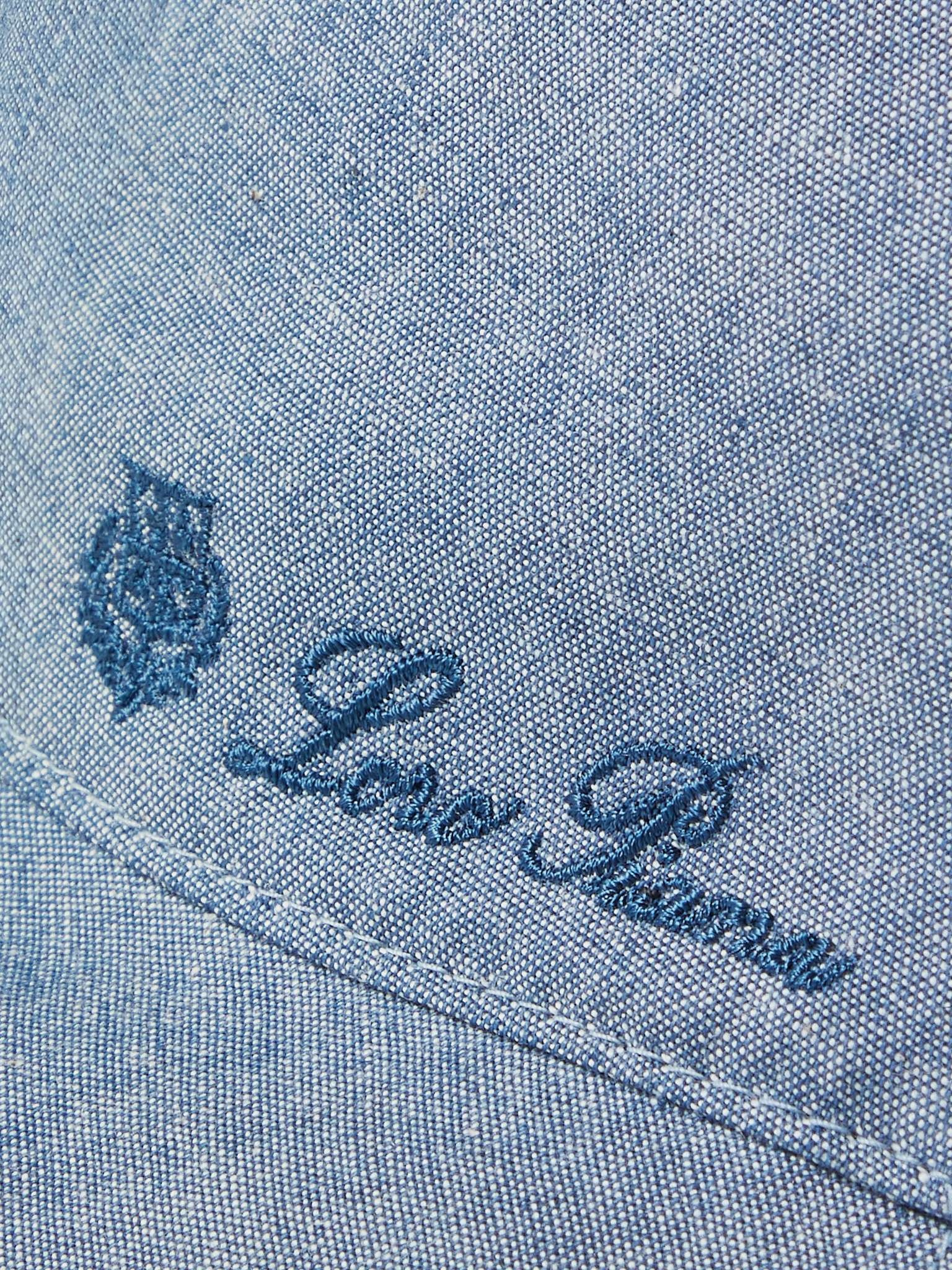 Reversible Logo-Embroidered Cotton-Chambray and Linen Bucket Hat - 4