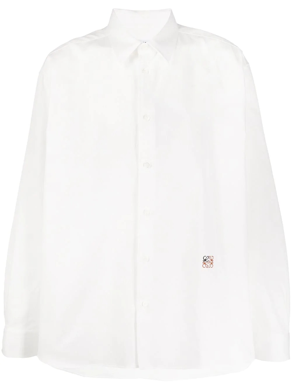 embroidered-logo cotton shirt  - 1