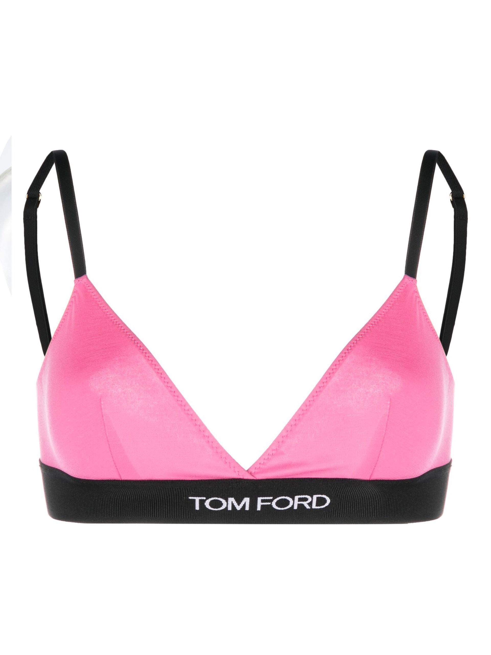 Pink Logo Underband Triangle Bra - 1